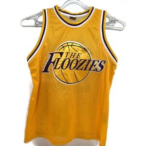 Floozies Basketball Jersey Mens Medium Yellow Mesh Funk Jesus 69 Above The Sky